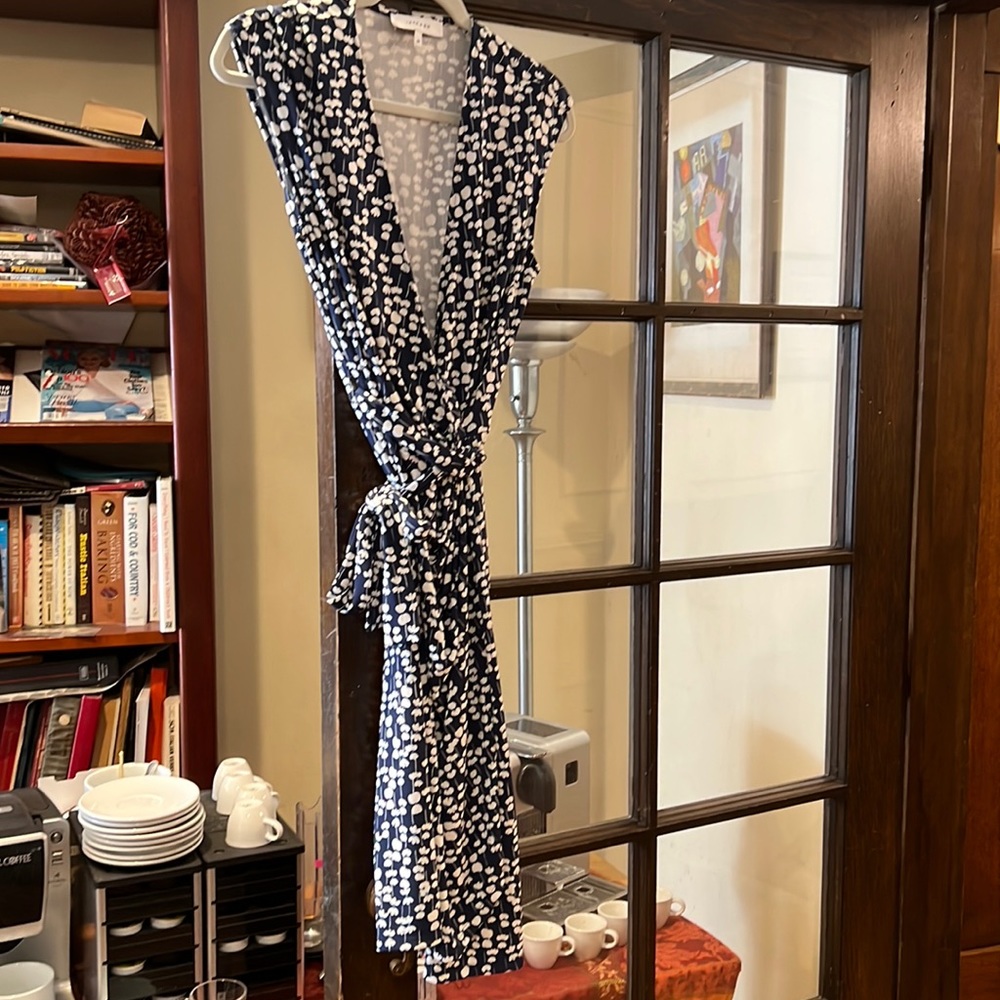 Lovely for summer! Wrap Around blue and white size 6 dress